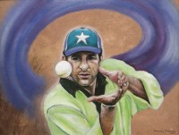 Shanzay Subzwari, Sultan of Swing, 14 x 18 Inch, Acrylics on Canvas, Figurative Painting, AC-SSB-007